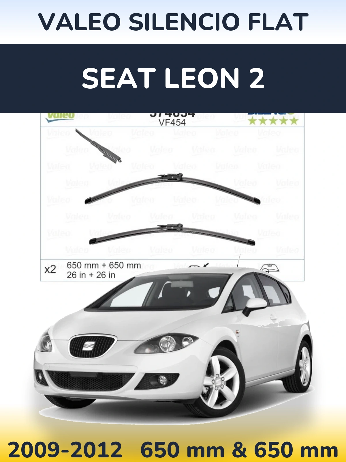 Ștergătoare Valeo Silencio Flat pentru SEAT Leon 2