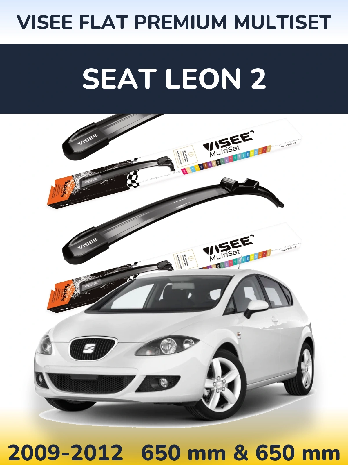 Ștergătoare VISEE FLAT PREMIUM MultiSet pentru SEAT Leon 2