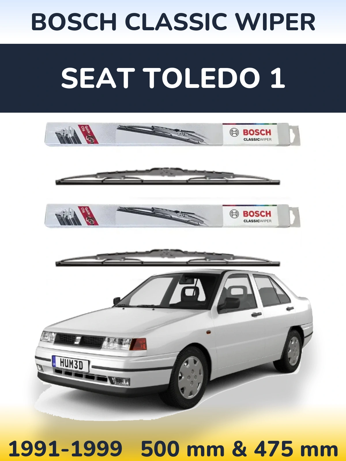 Ștergătoare BOSCH Classic Wiper pentru SEAT Toledo 1