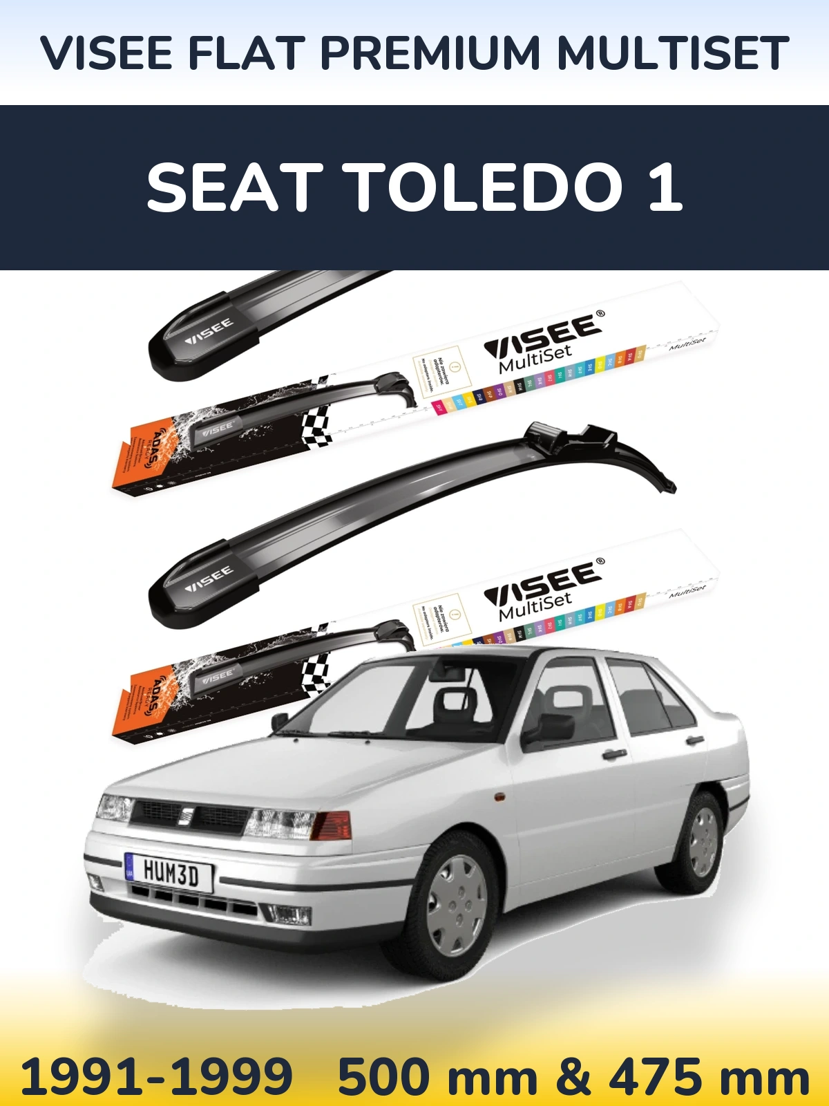 Ștergătoare VISEE FLAT PREMIUM MultiSet pentru SEAT Toledo 1