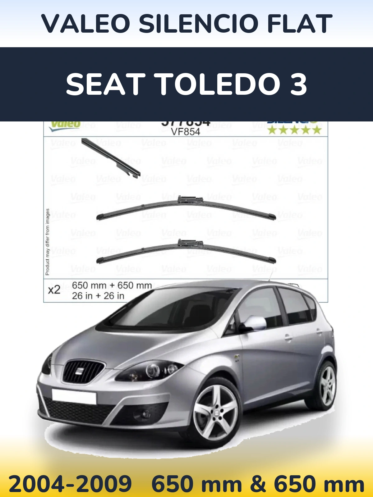 Ștergătoare Valeo Silencio Flat pentru SEAT Toledo 3