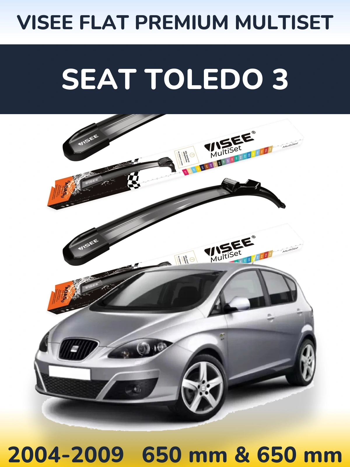 Ștergătoare VISEE FLAT PREMIUM MultiSet pentru SEAT Toledo 3