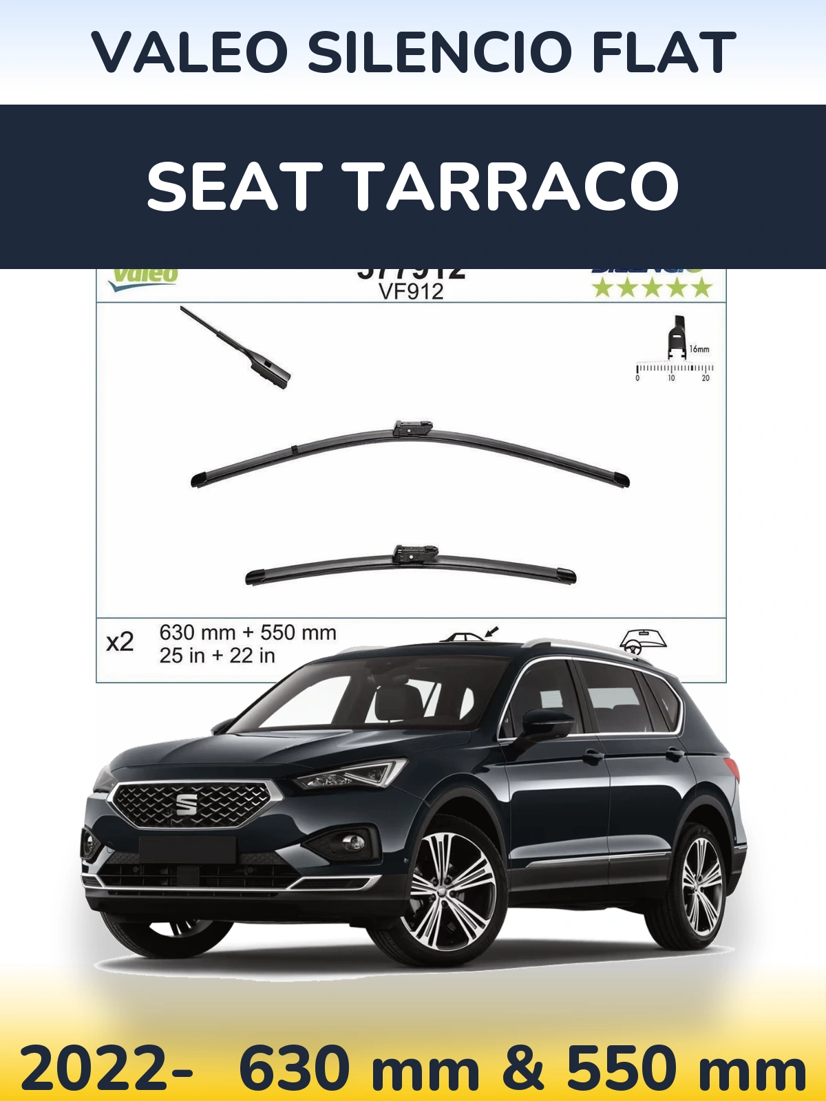 Ștergătoare Valeo Silencio Flat pentru SEAT Tarraco