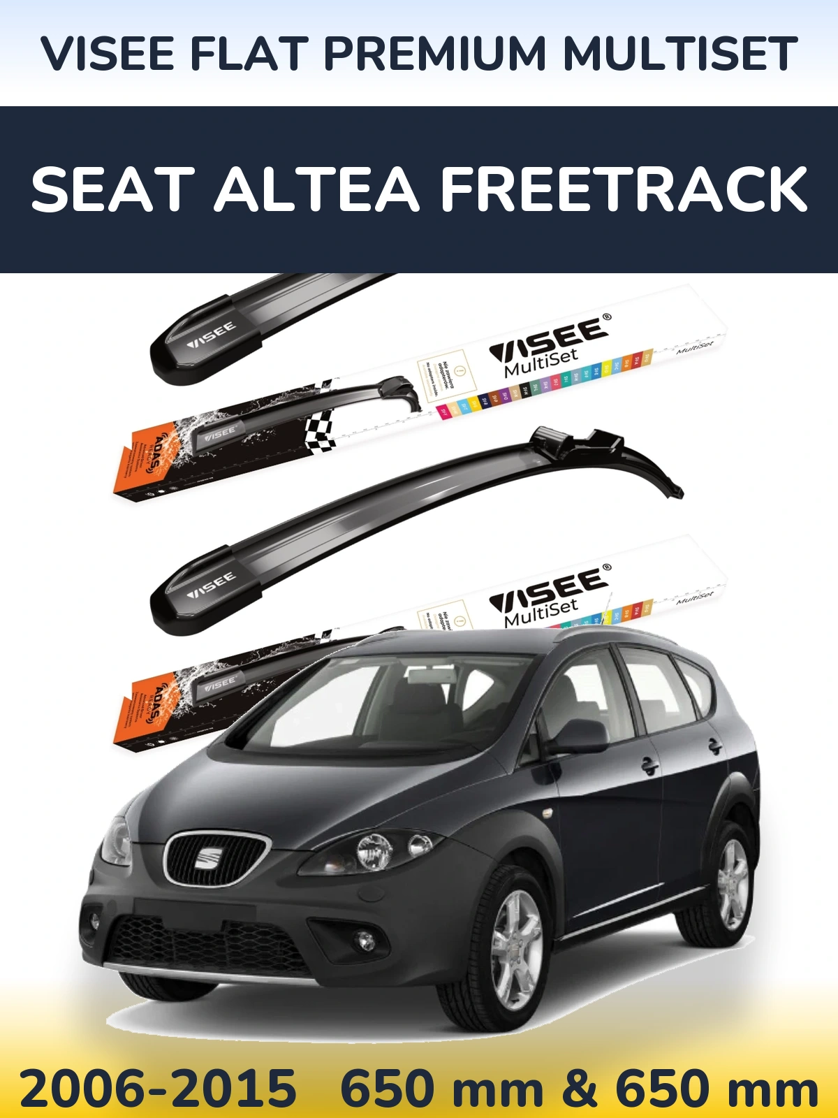 Ștergătoare VISEE FLAT PREMIUM MultiSet pentru SEAT Altea Freetrack