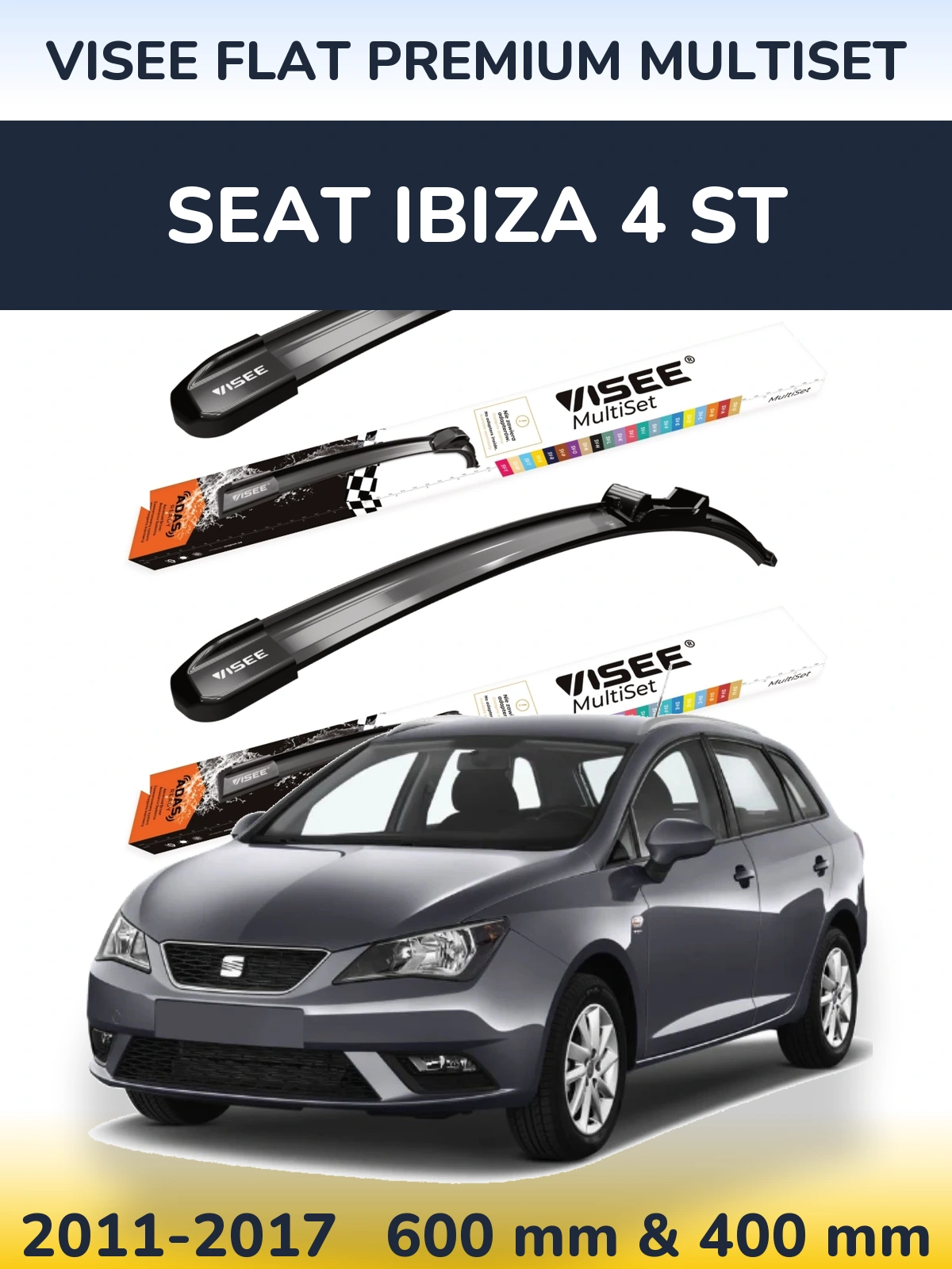 Ștergătoare VISEE FLAT PREMIUM MultiSet pentru SEAT Ibiza 4 ST