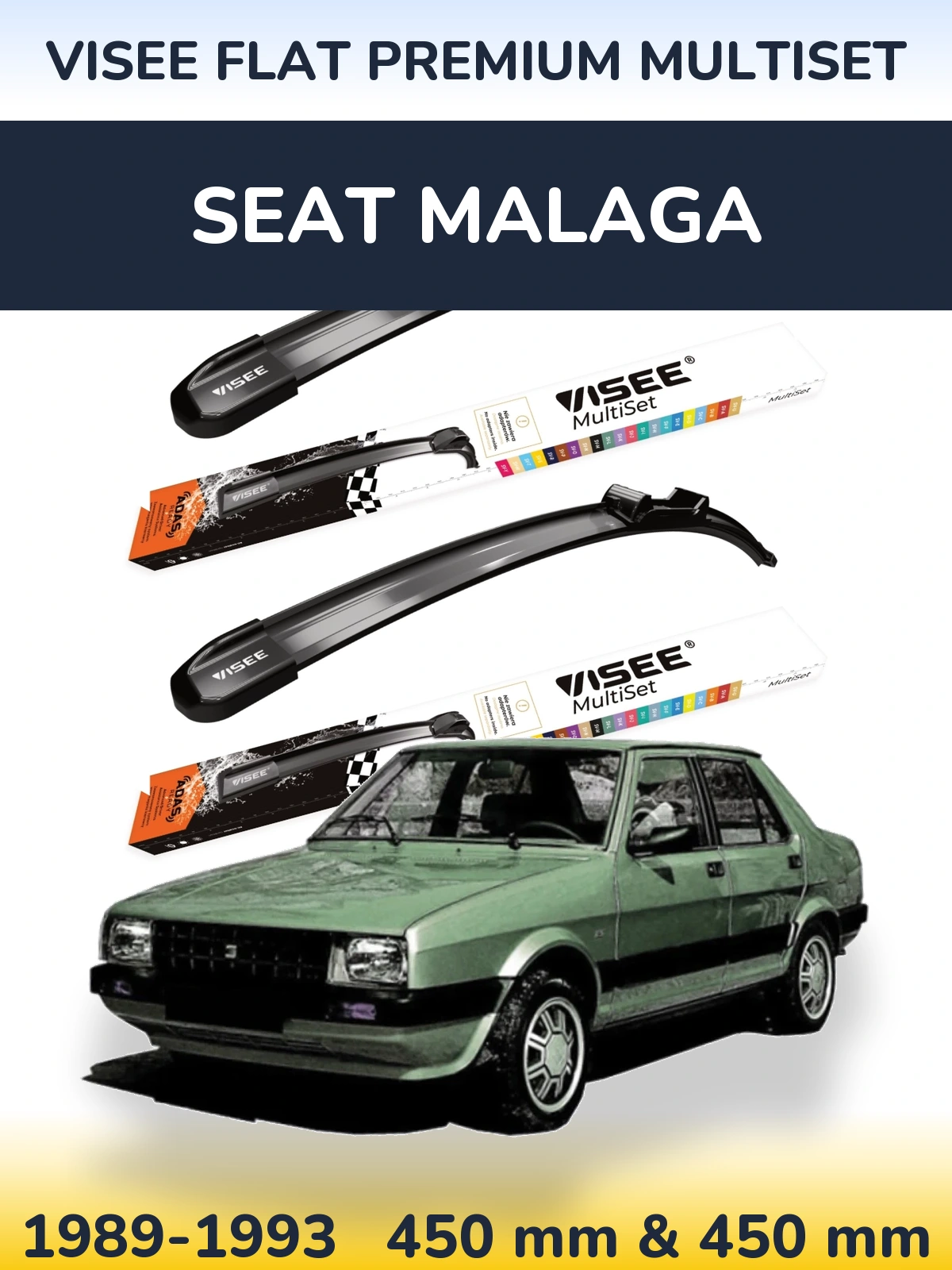 Ștergătoare VISEE FLAT PREMIUM MultiSet pentru SEAT Malaga
