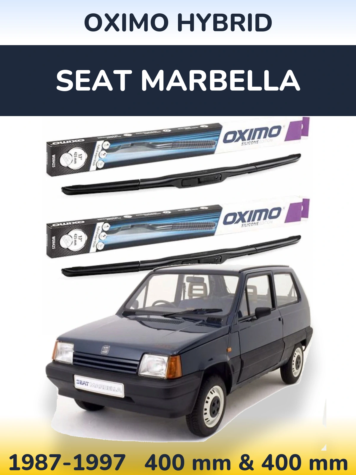 Комплект передних дворников Oximo Hybrid 400 & 400 мм для SEAT Marbella 1987-1997