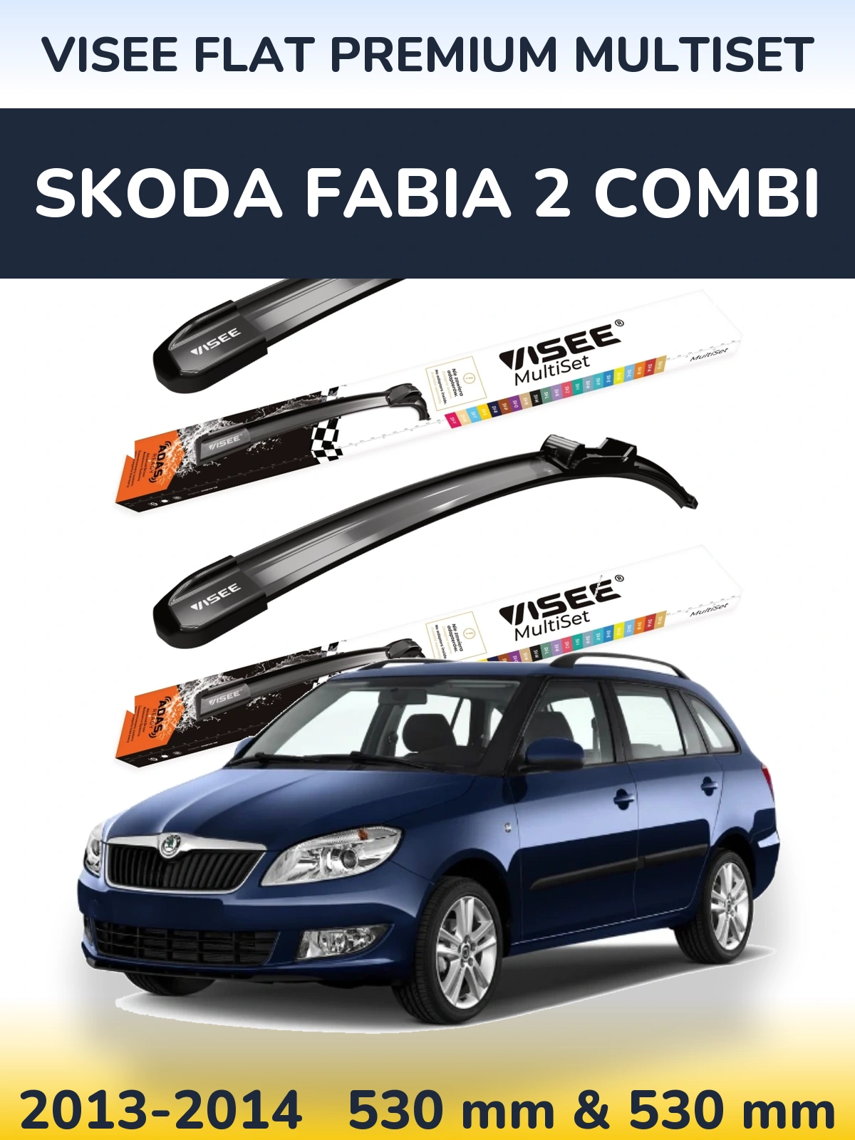 Ștergătoare VISEE FLAT PREMIUM MultiSet pentru Skoda Fabia 2 Combi