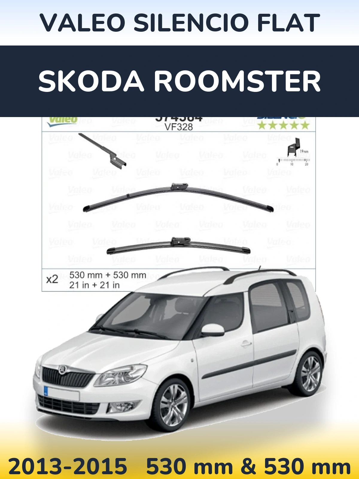 Ștergătoare Valeo Silencio Flat pentru Skoda Roomster