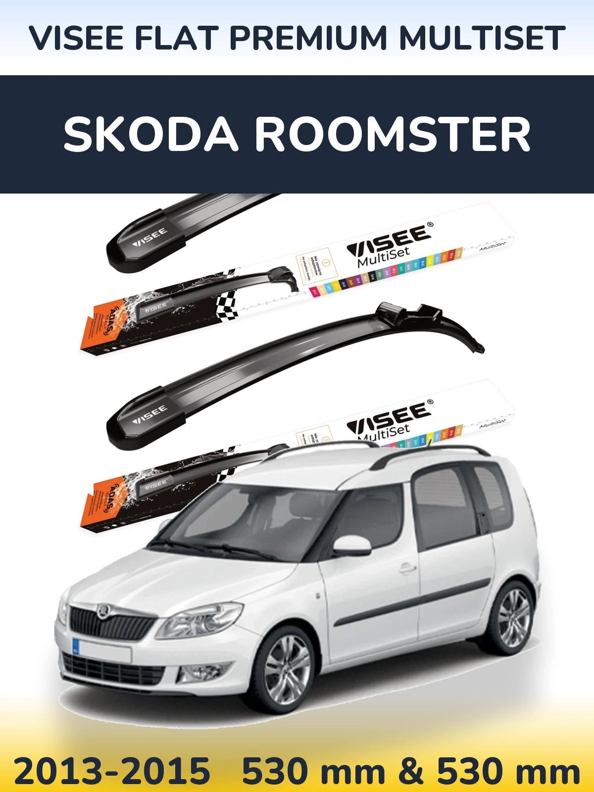 Ștergătoare VISEE FLAT PREMIUM MultiSet pentru Skoda Roomster