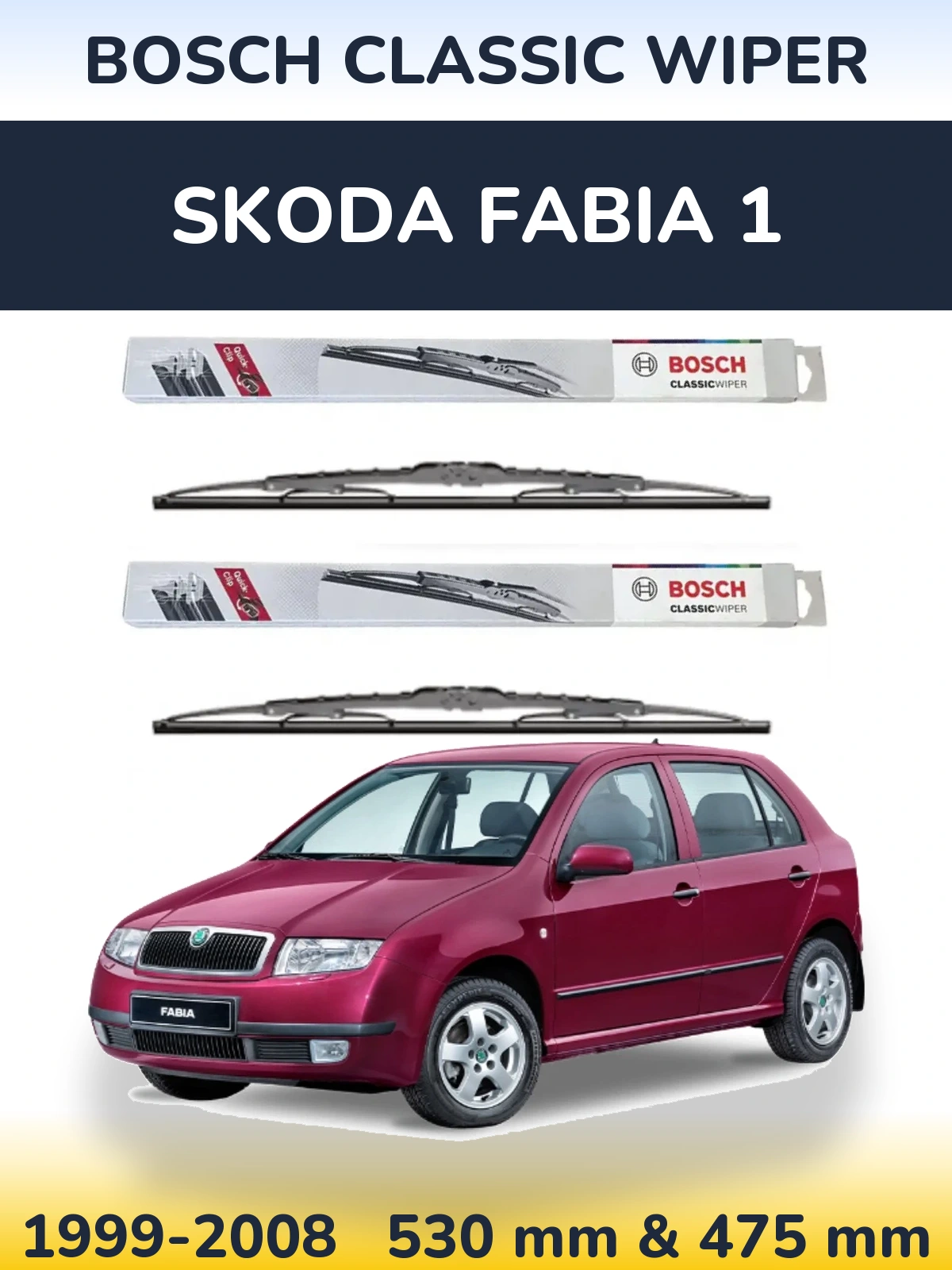 Ștergătoare BOSCH Classic Wiper pentru Skoda Fabia 1