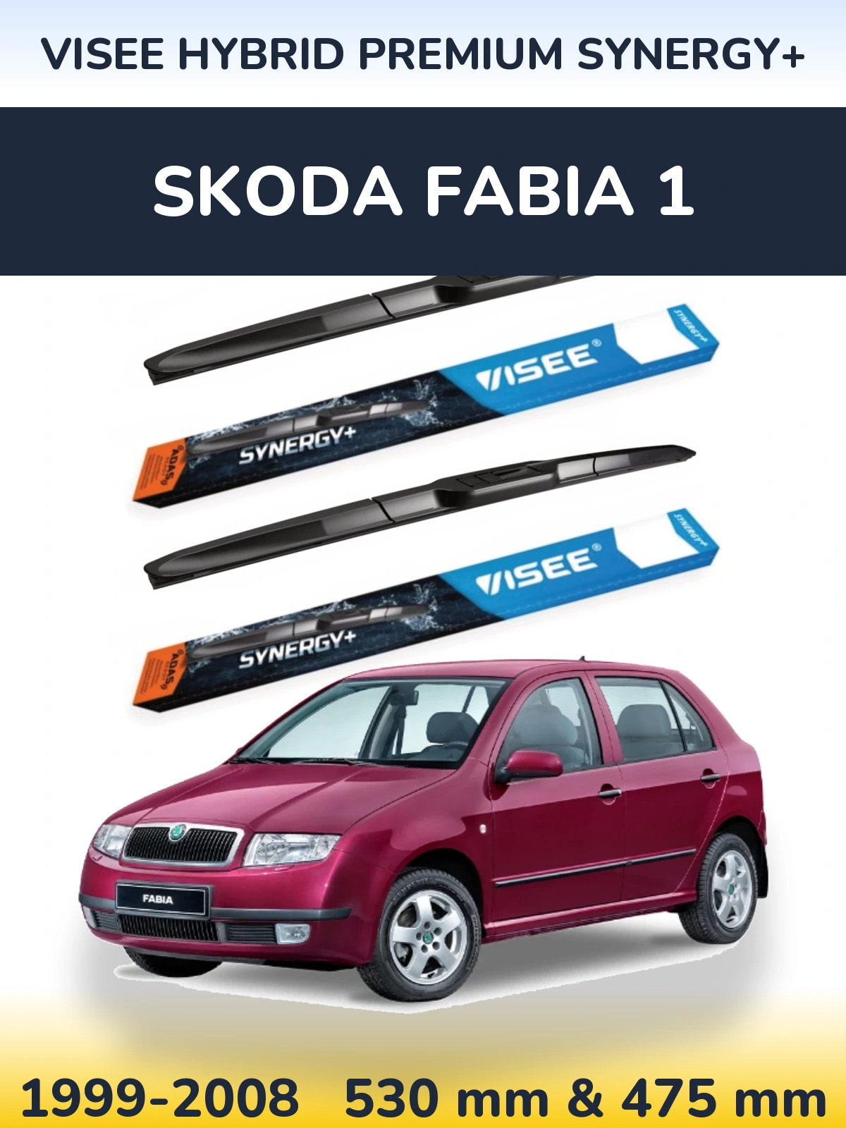 Ștergătoare VISEE HYBRID PREMIUM SYNERGY+ pentru Skoda Fabia 1