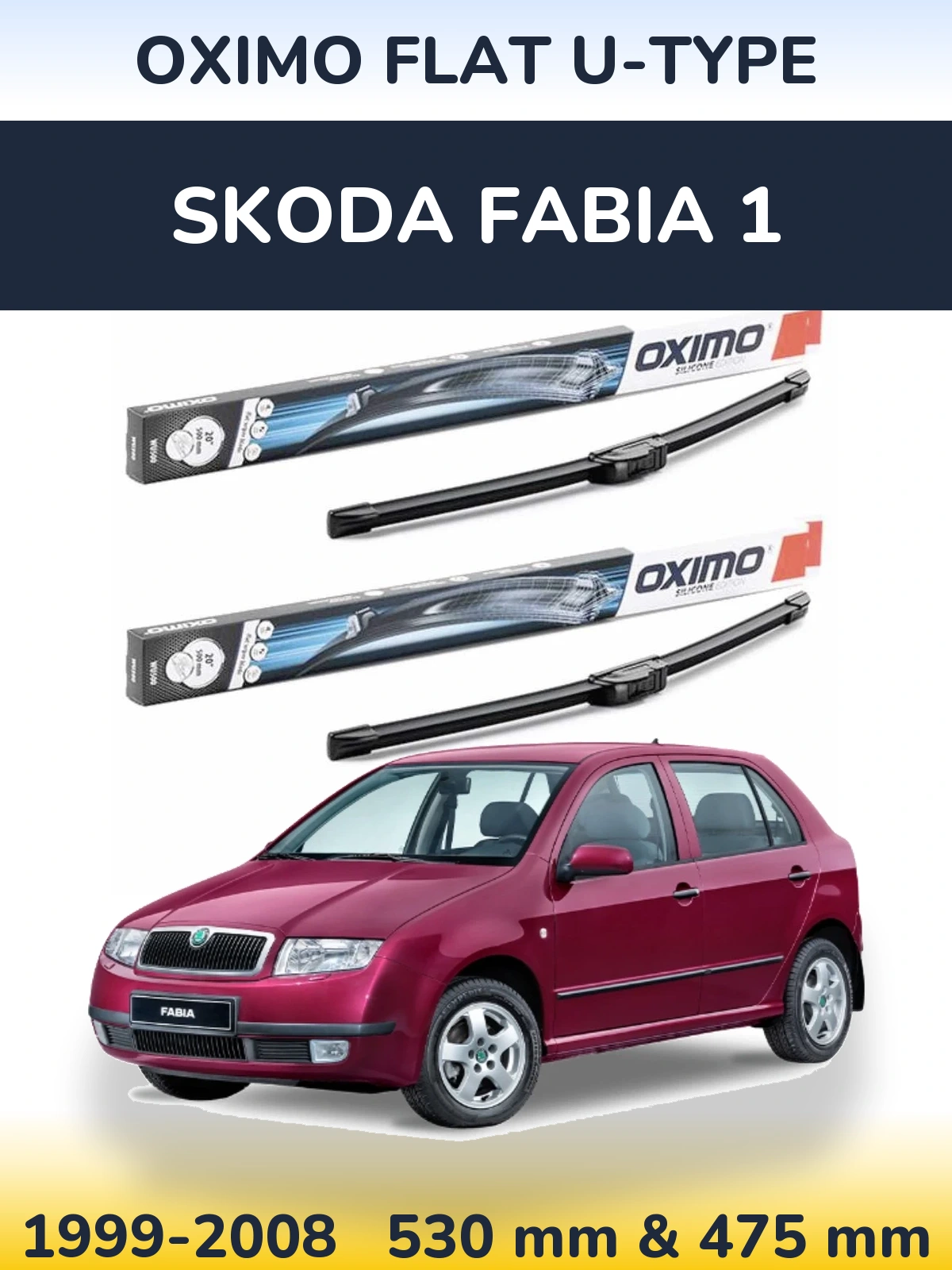 Ștergătoare Oximo Flat U-type pentru Skoda Fabia 1
