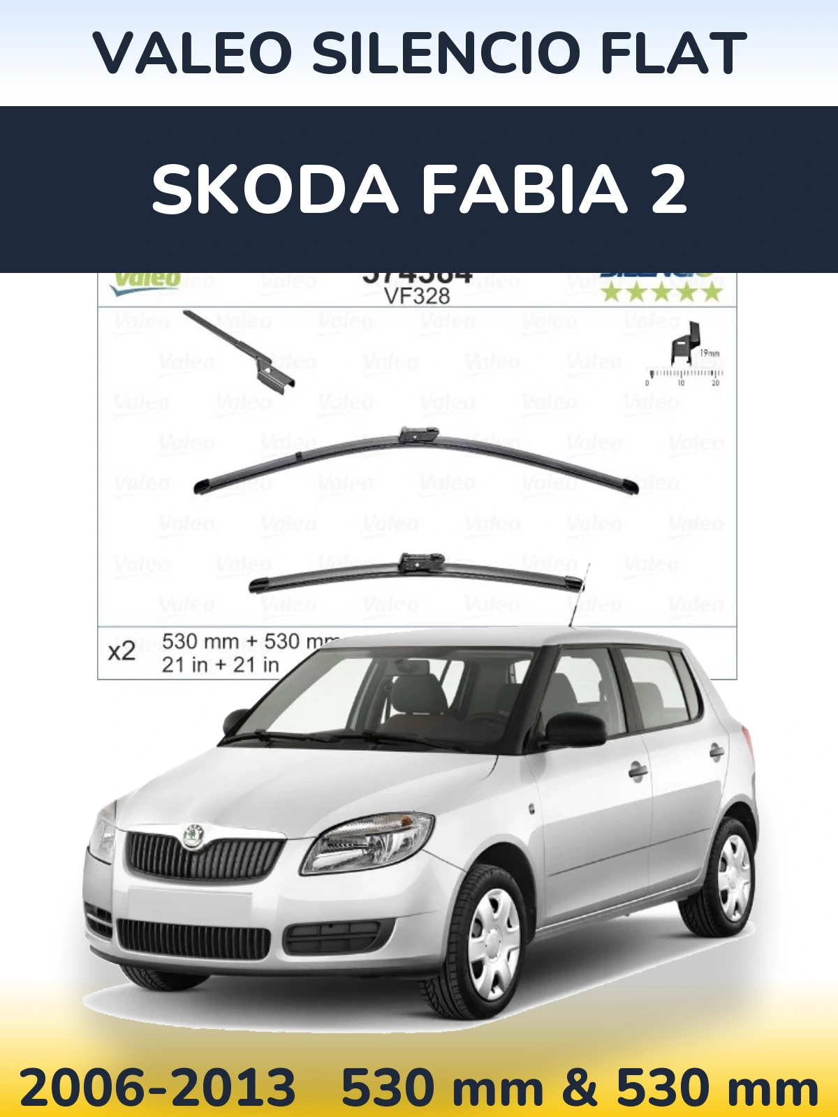 Ștergătoare Valeo Silencio Flat pentru Skoda Fabia 2