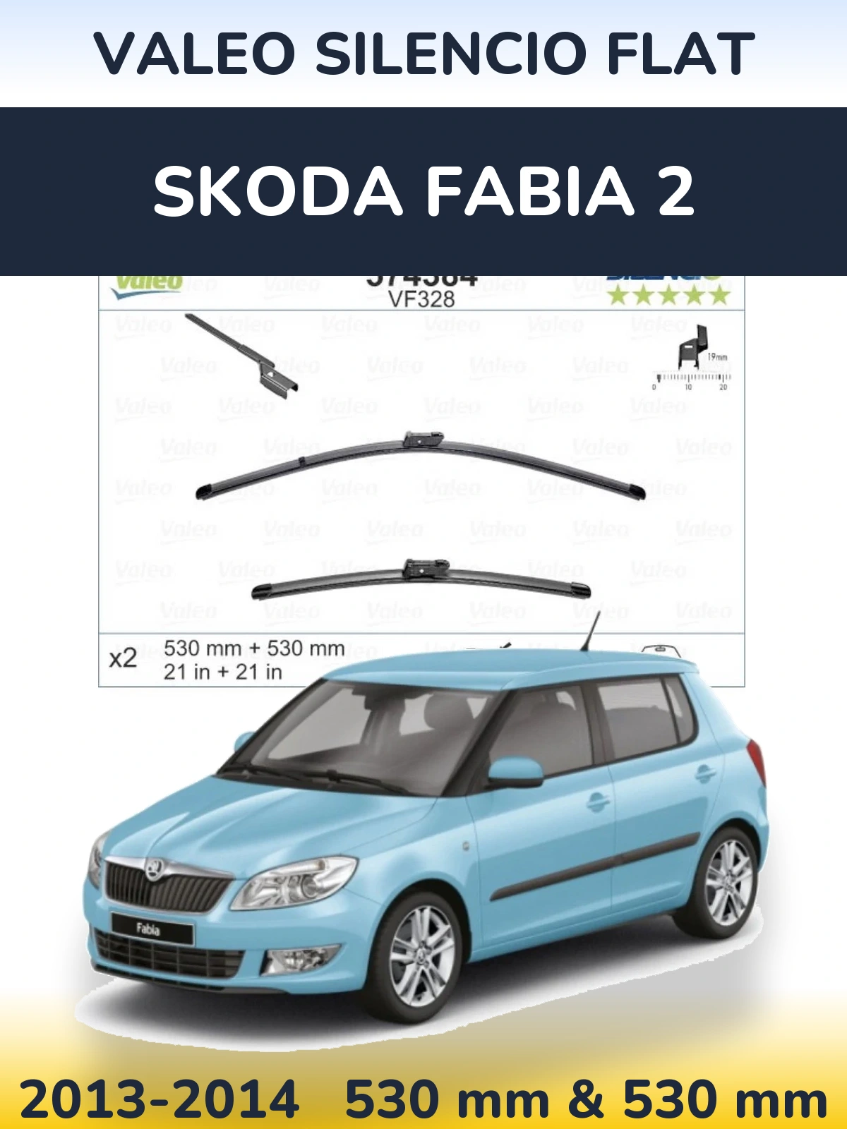 Ștergătoare Valeo Silencio Flat pentru Skoda Fabia 2