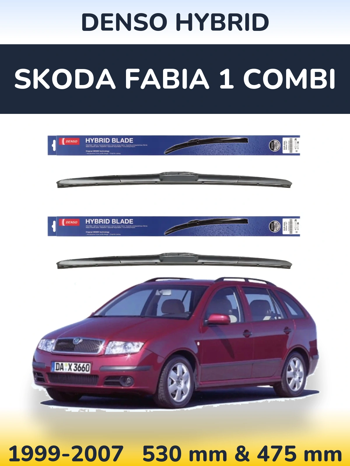 Ștergătoare Denso Hybrid pentru Skoda Fabia 1 Combi