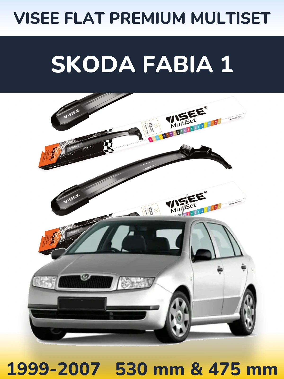 Ștergătoare VISEE FLAT PREMIUM MultiSet pentru Skoda Fabia 1