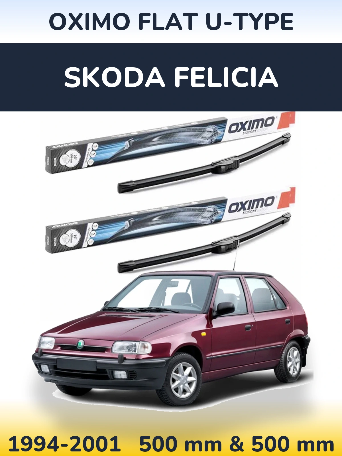 Ștergătoare Oximo Flat U-type pentru Skoda Felicia