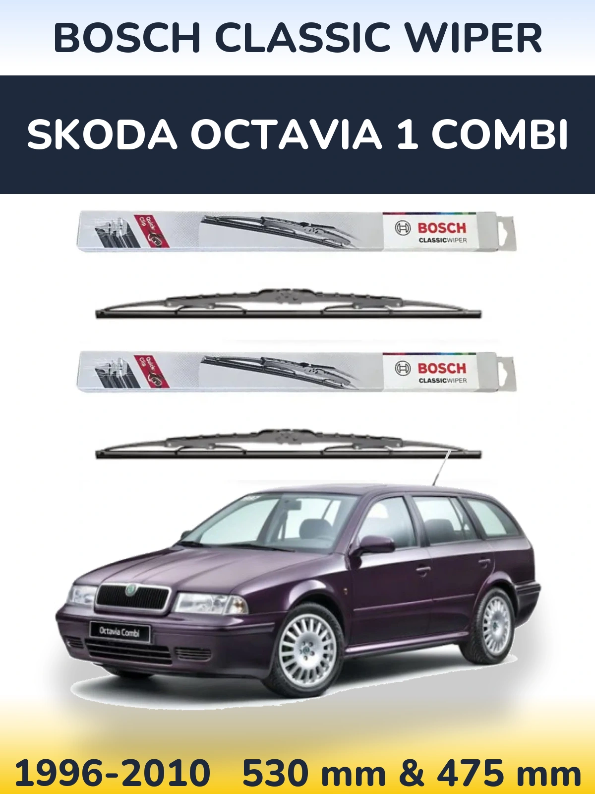 Ștergătoare BOSCH Classic Wiper pentru Skoda Octavia 1 Combi