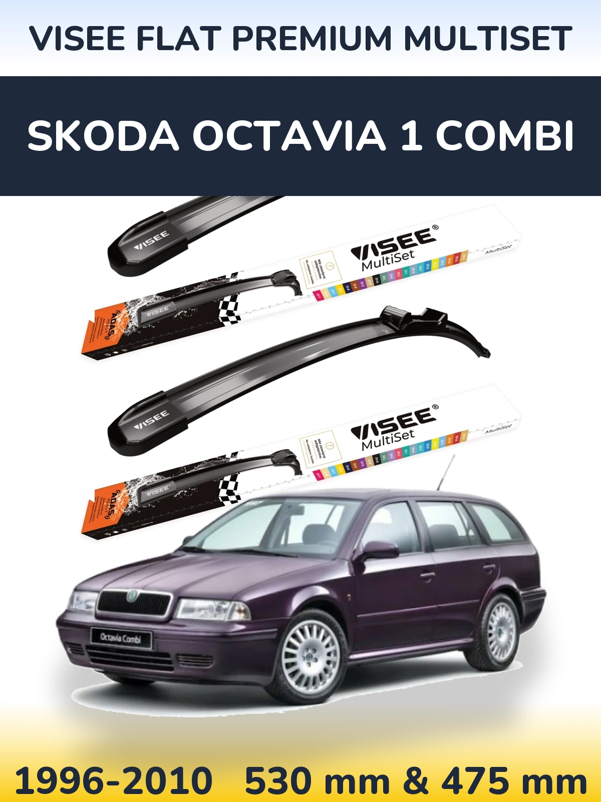 Ștergătoare VISEE FLAT PREMIUM MultiSet pentru Skoda Octavia 1 Combi