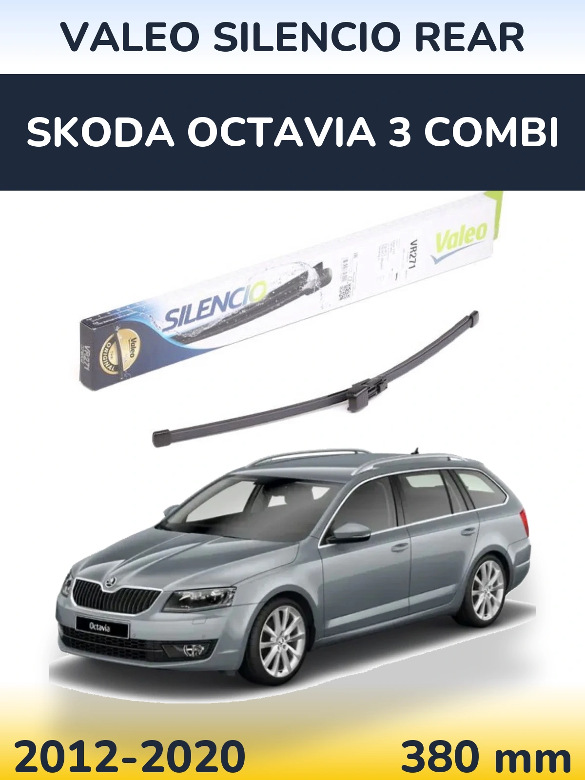 Задний дворник Valeo Silencio Rear 380 мм для Skoda Octavia 3 Combi 2012-2020
