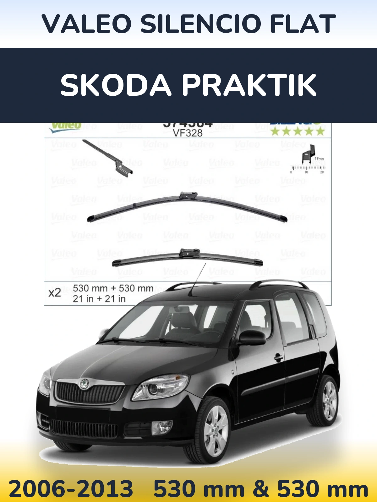 Ștergătoare Valeo Silencio Flat pentru Skoda Praktik