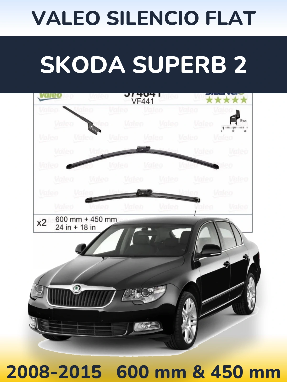 Ștergătoare Valeo Silencio Flat pentru Skoda Superb 2