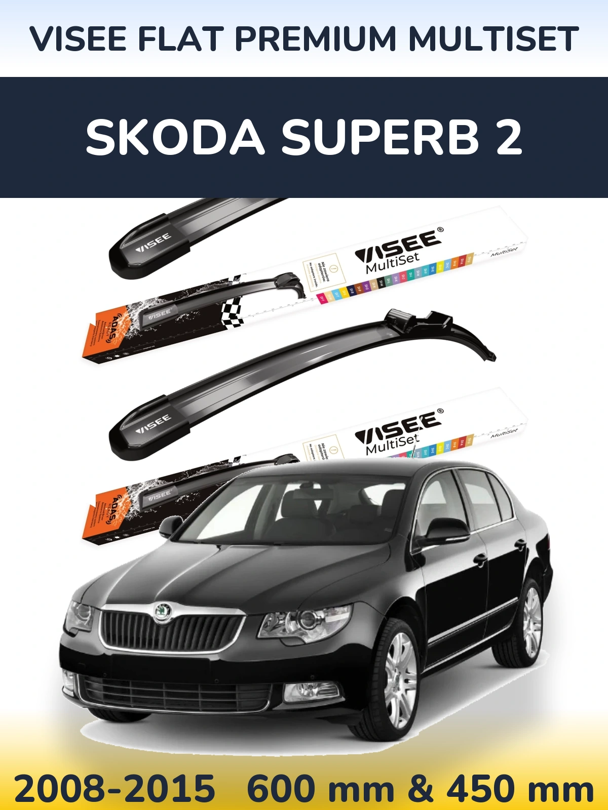 Ștergătoare VISEE FLAT PREMIUM MultiSet pentru Skoda Superb 2
