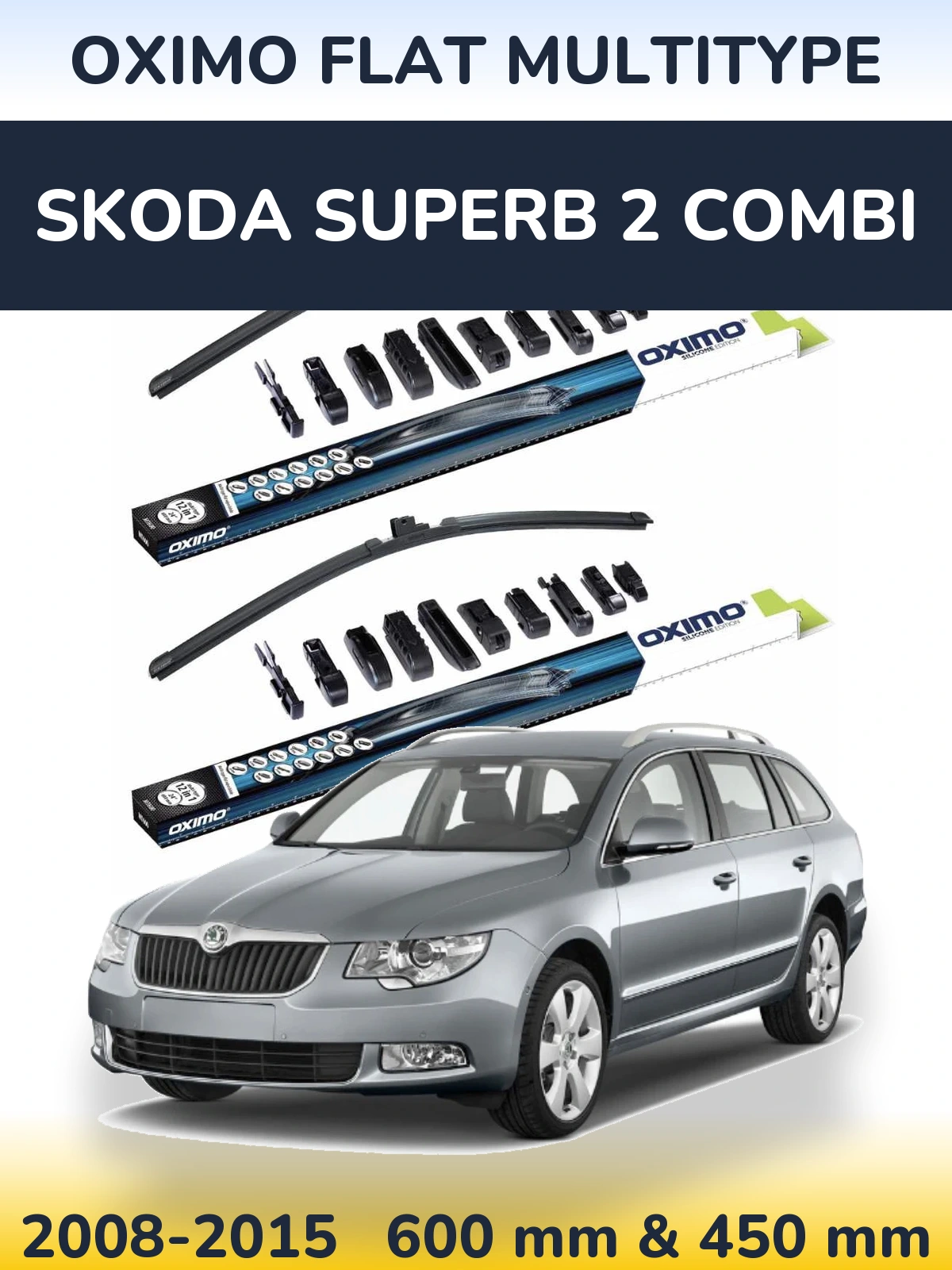 Ștergătoare Oximo Flat MultiTipe pentru Skoda Superb 2 Combi