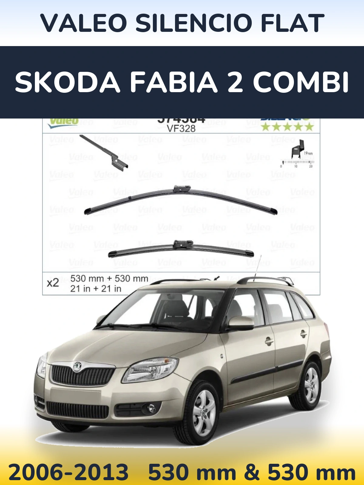 Ștergătoare Valeo Silencio Flat pentru Skoda Fabia 2 Combi