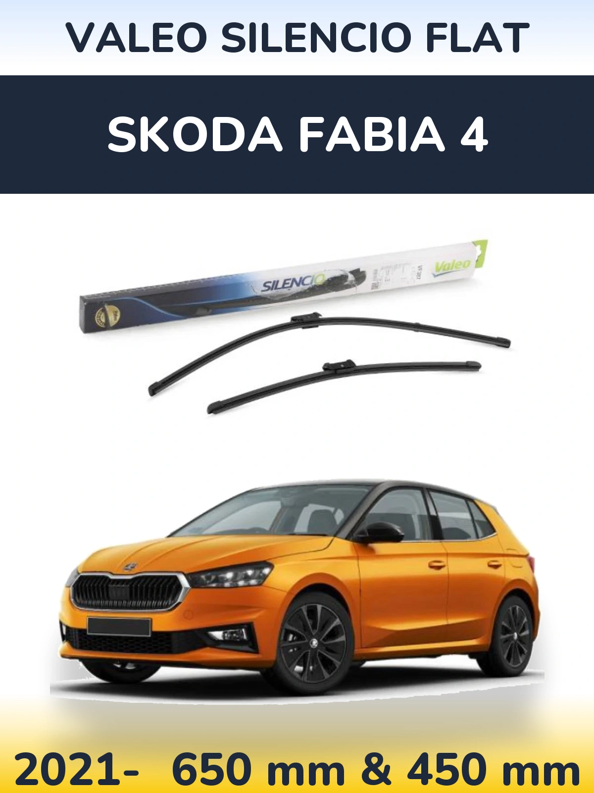 Ștergătoare Valeo Silencio Flat pentru Skoda Fabia 4