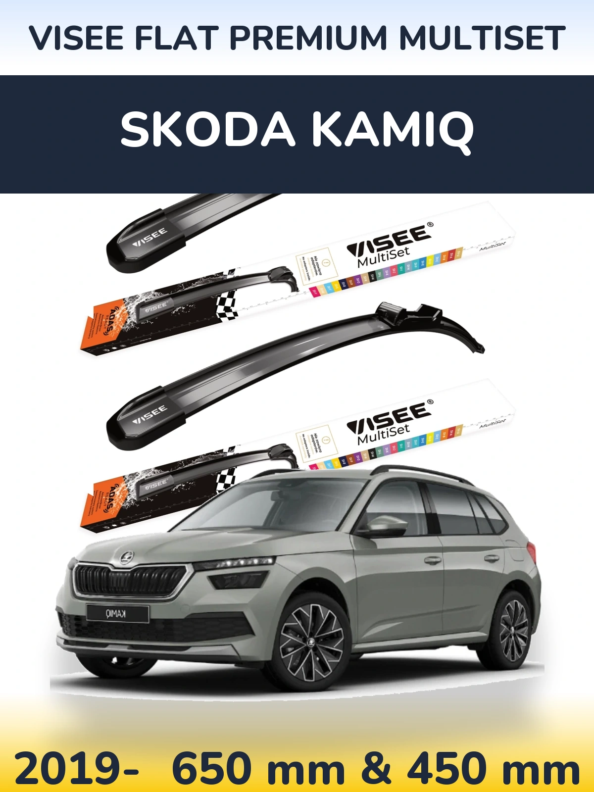 Ștergătoare VISEE FLAT PREMIUM MultiSet pentru Skoda Kamiq