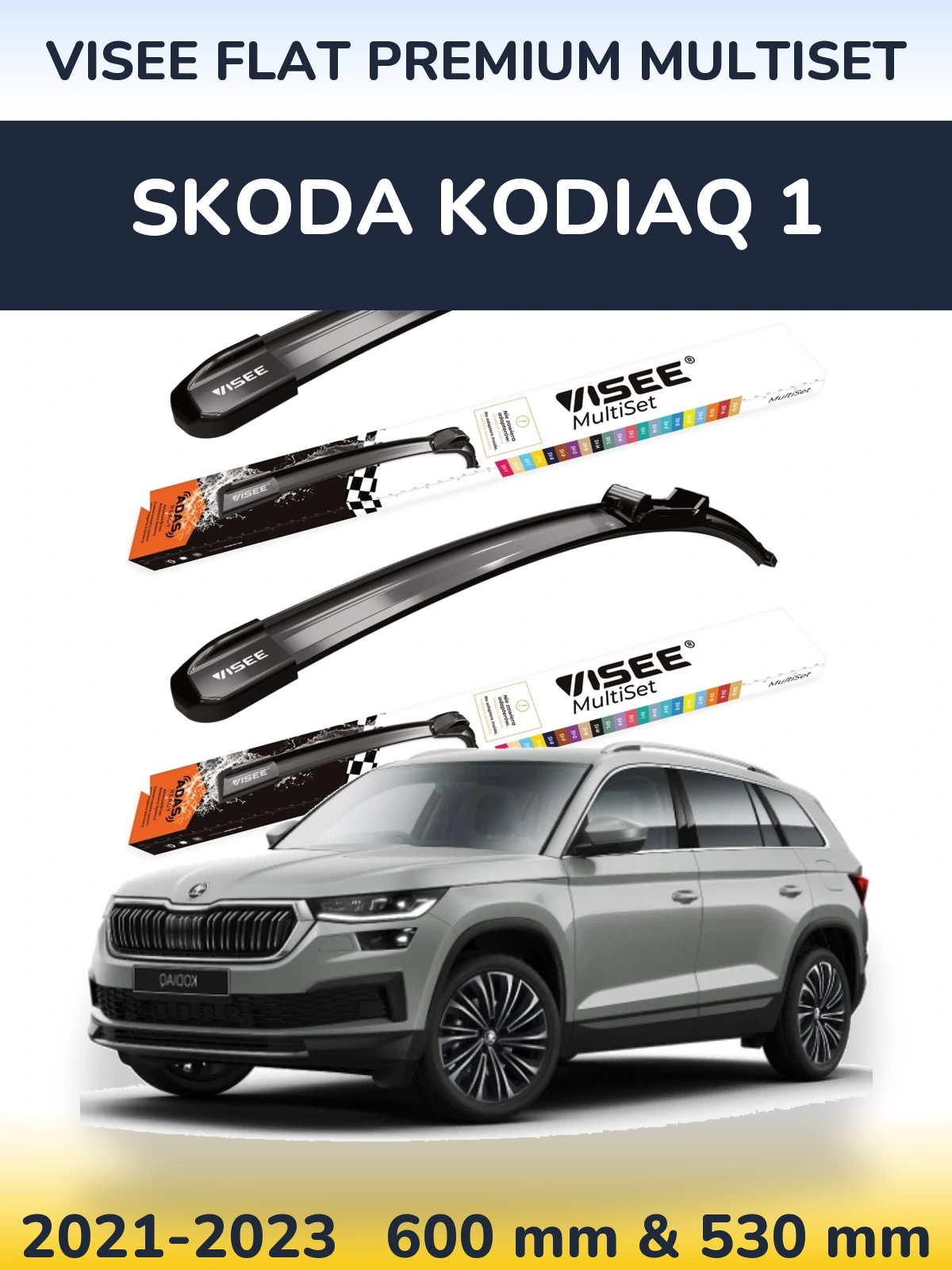 Ștergătoare VISEE FLAT PREMIUM MultiSet pentru Skoda Kodiaq 1