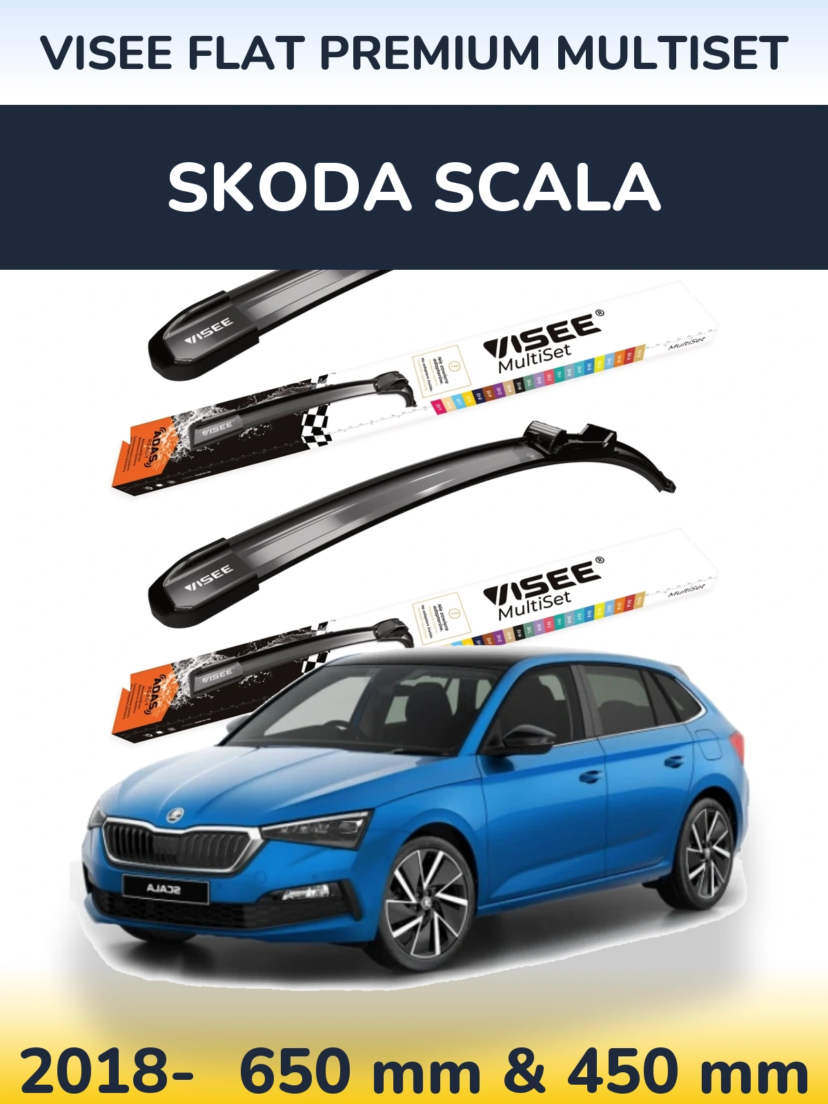 Ștergătoare VISEE FLAT PREMIUM MultiSet pentru Skoda Scala