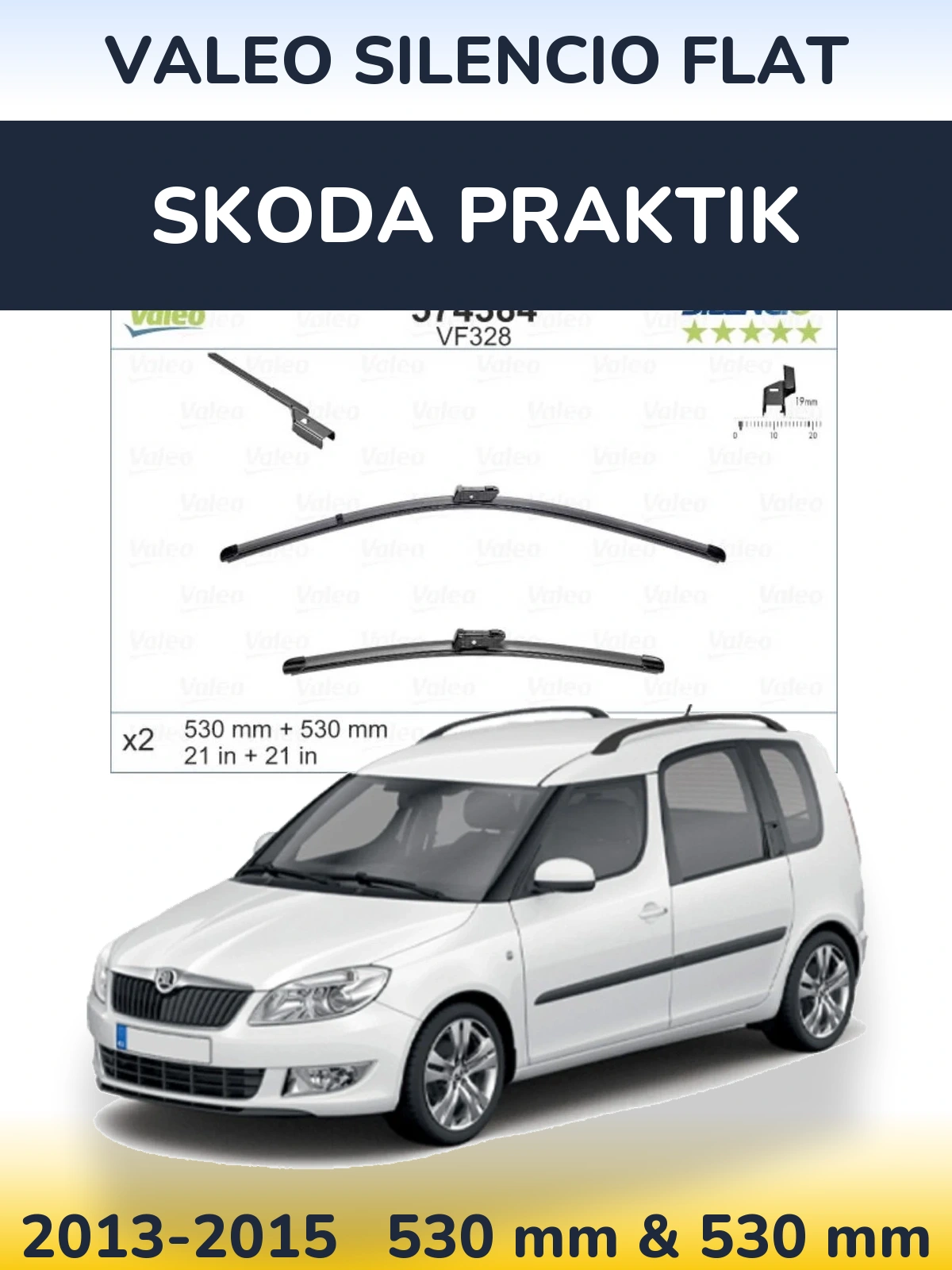Ștergătoare Valeo Silencio Flat pentru Skoda Praktik