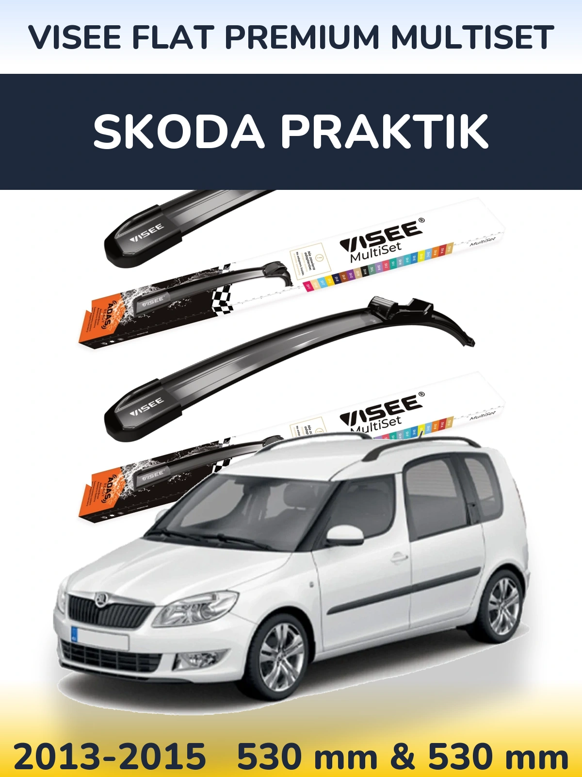 Ștergătoare VISEE FLAT PREMIUM MultiSet pentru Skoda Praktik