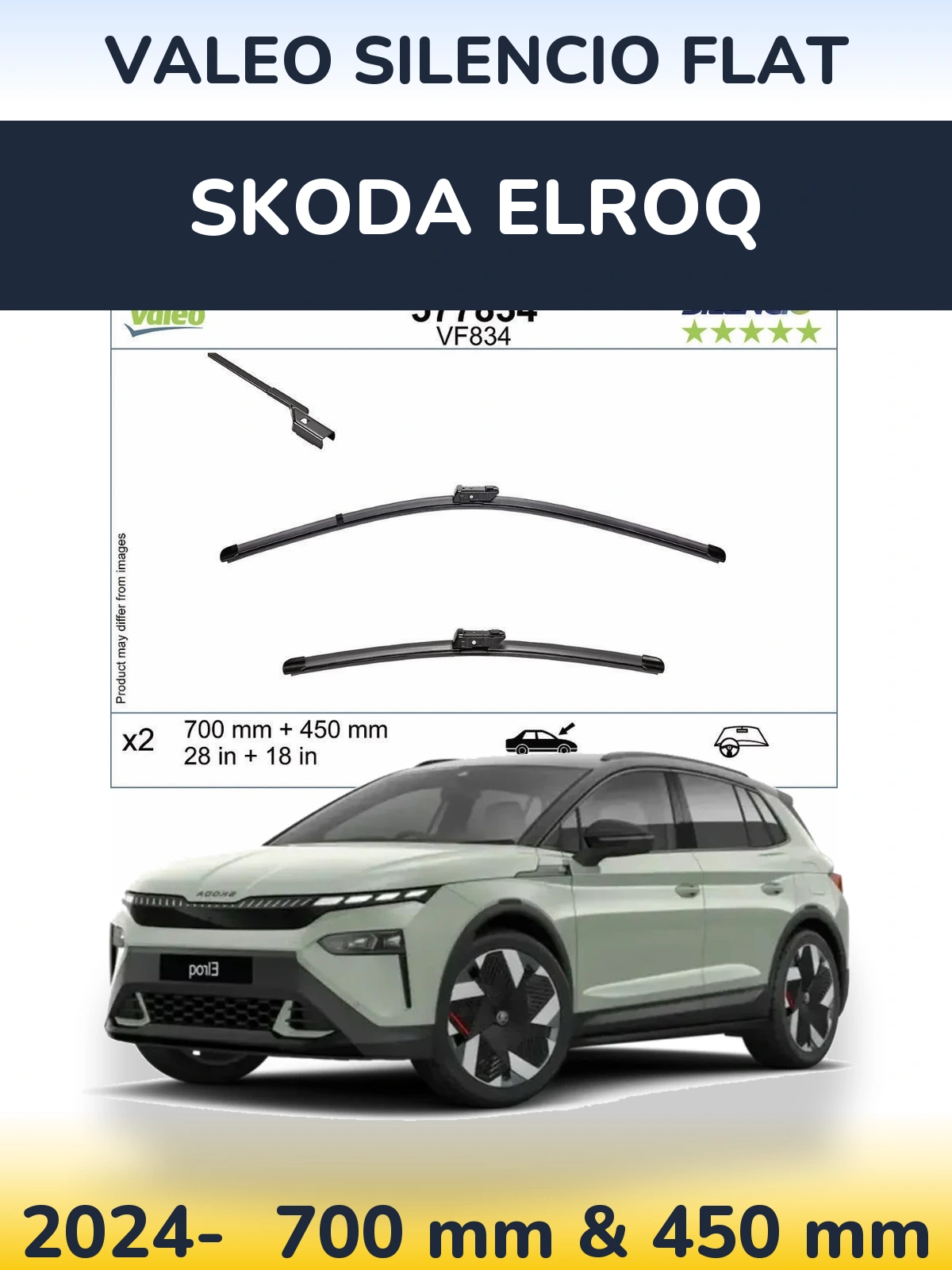 Ștergătoare Valeo Silencio Flat pentru Skoda Elroq