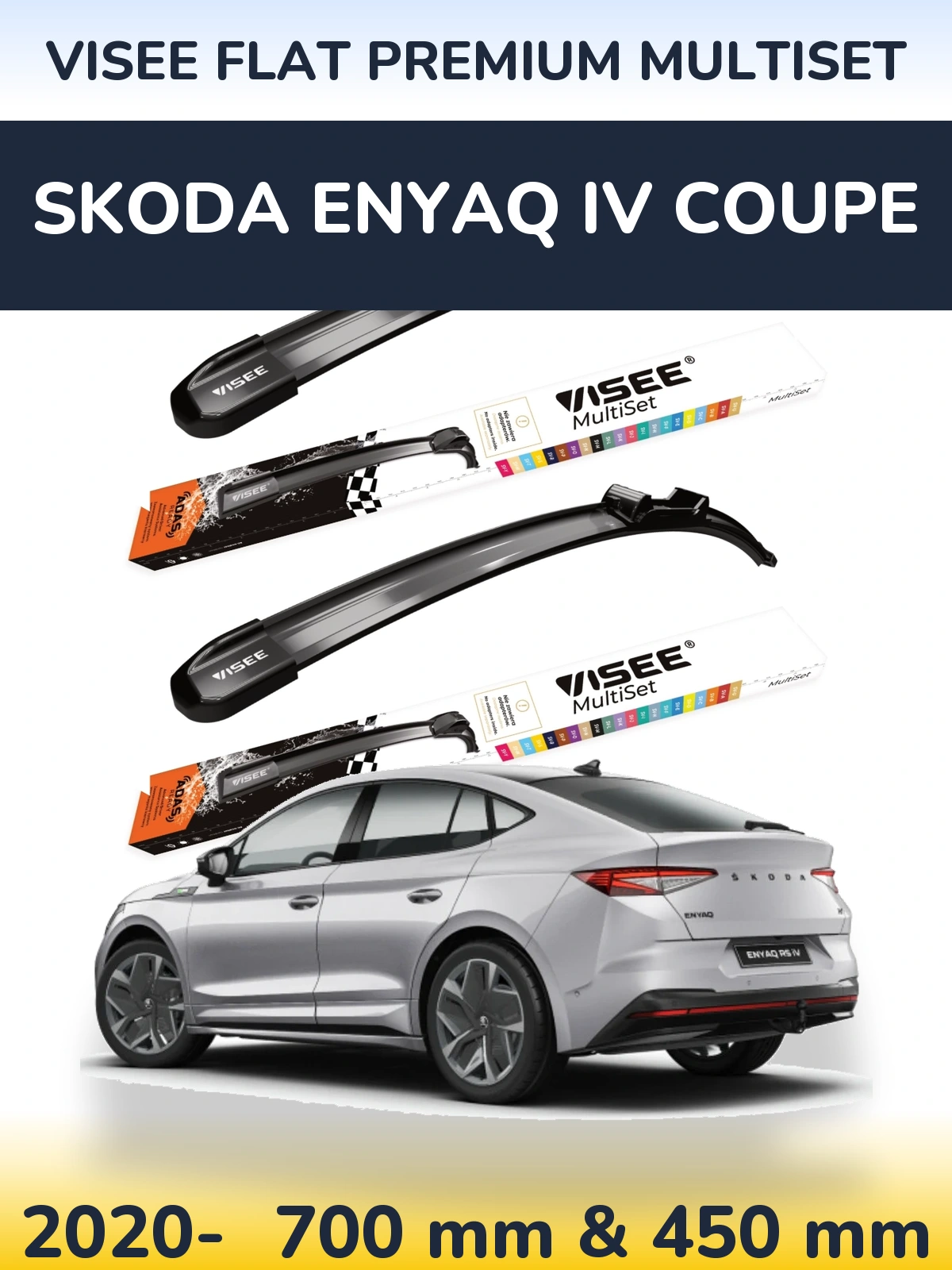 Ștergătoare VISEE FLAT PREMIUM MultiSet pentru Skoda Enyaq iV Coupe
