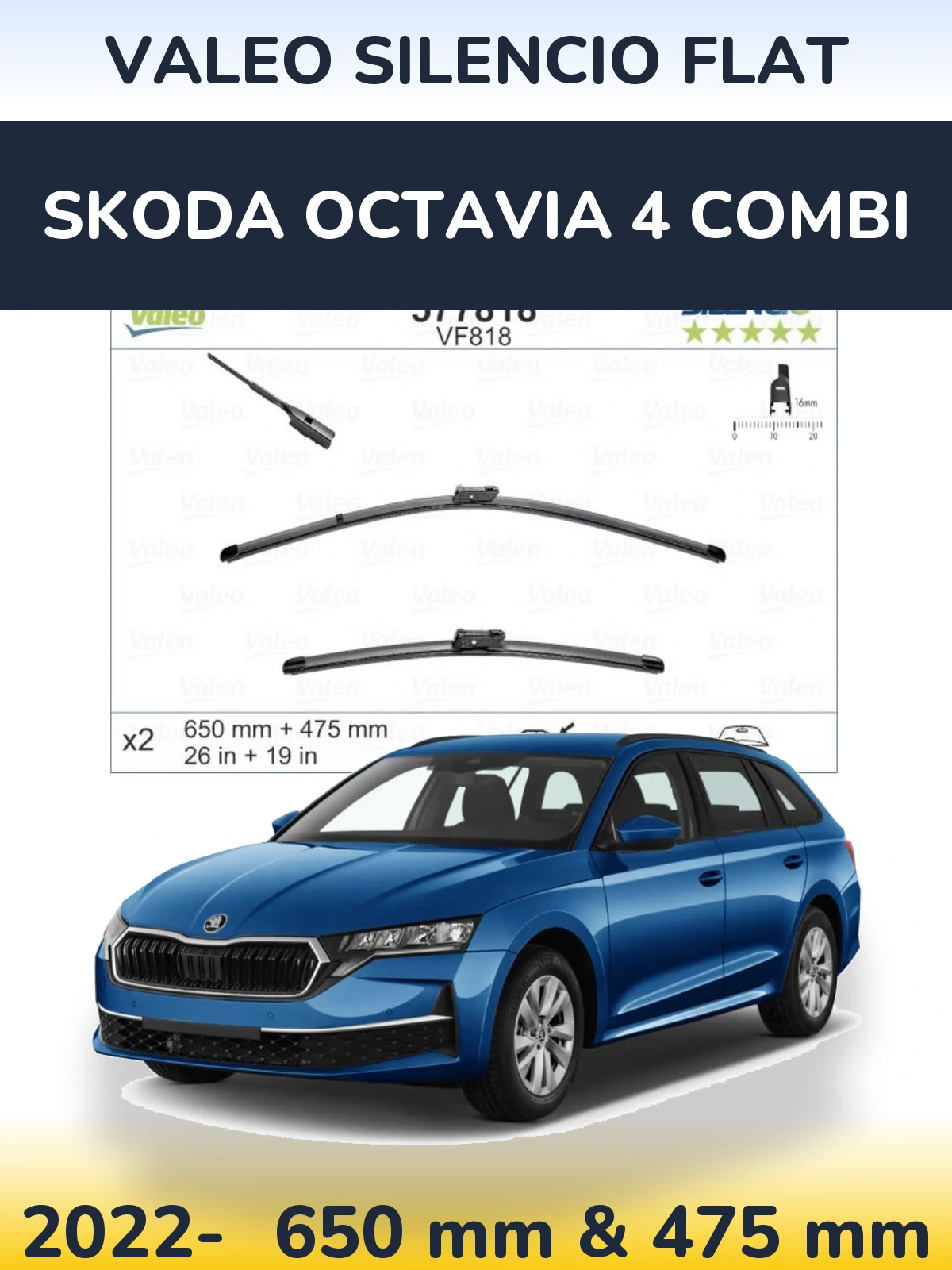Ștergătoare Valeo Silencio Flat pentru Skoda Octavia 4 Combi