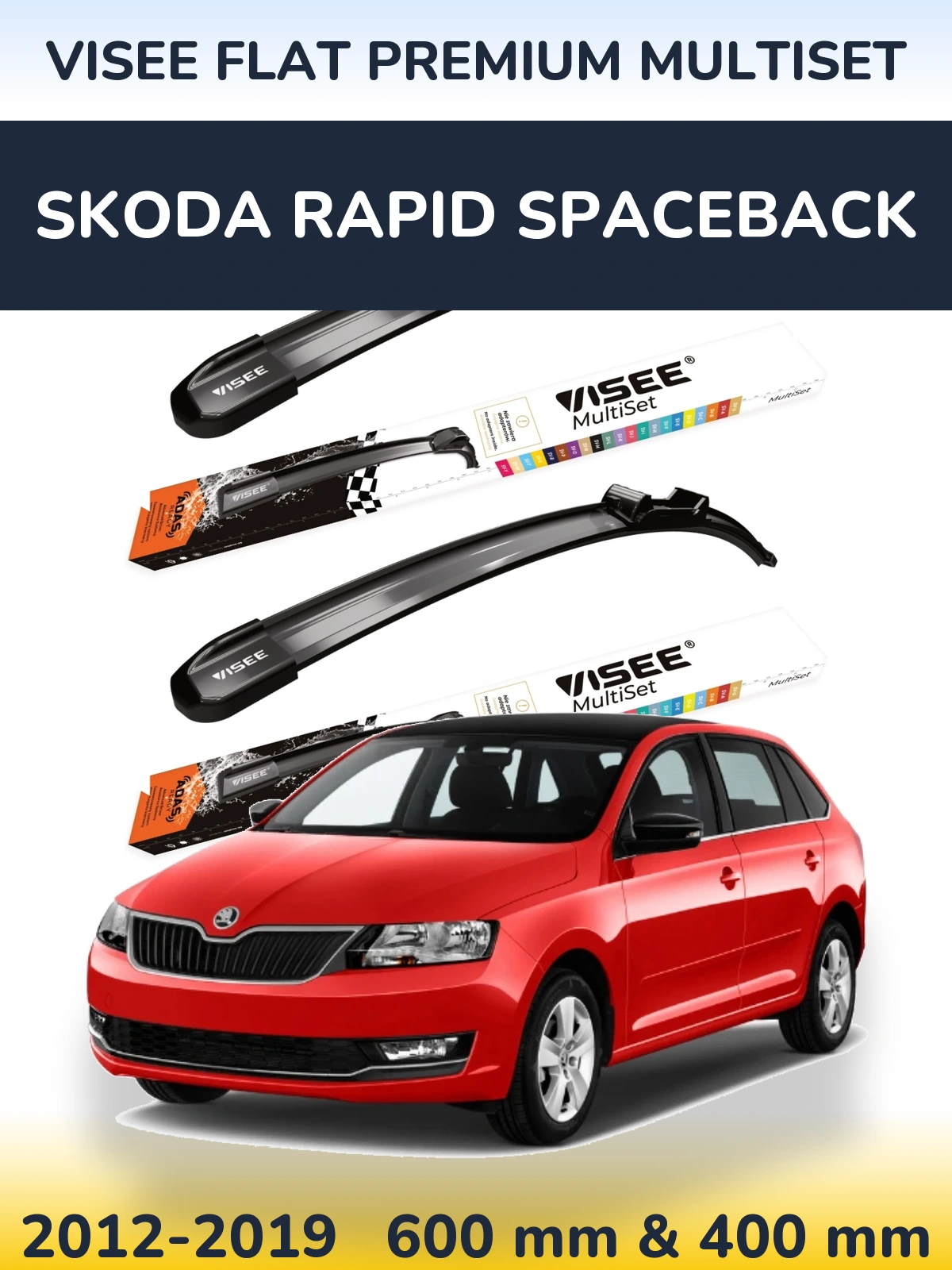 Ștergătoare VISEE FLAT PREMIUM MultiSet pentru Skoda Rapid Spaceback