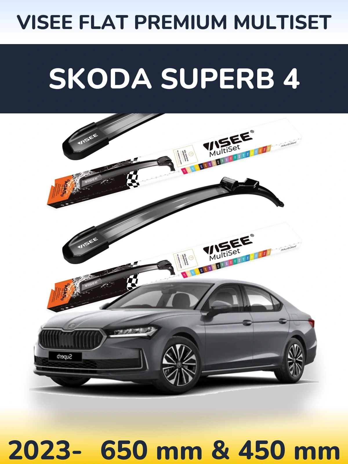 Ștergătoare VISEE FLAT PREMIUM MultiSet pentru Skoda Superb 4