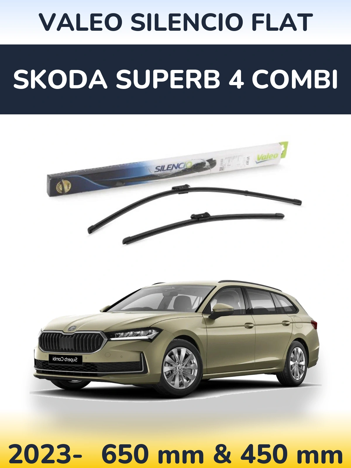 Ștergătoare Valeo Silencio Flat pentru Skoda Superb 4 Combi