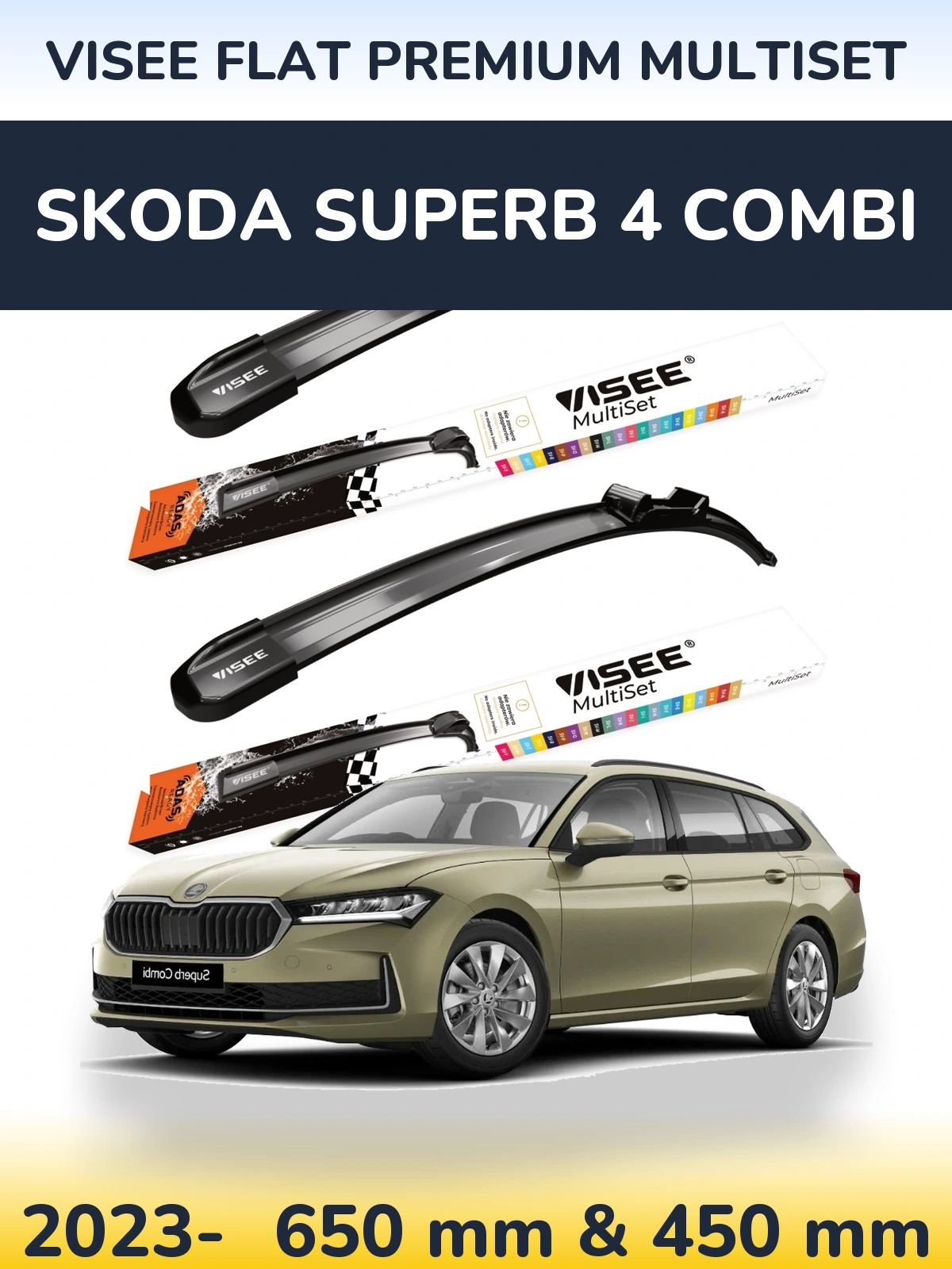 Ștergătoare VISEE FLAT PREMIUM MultiSet pentru Skoda Superb 4 Combi