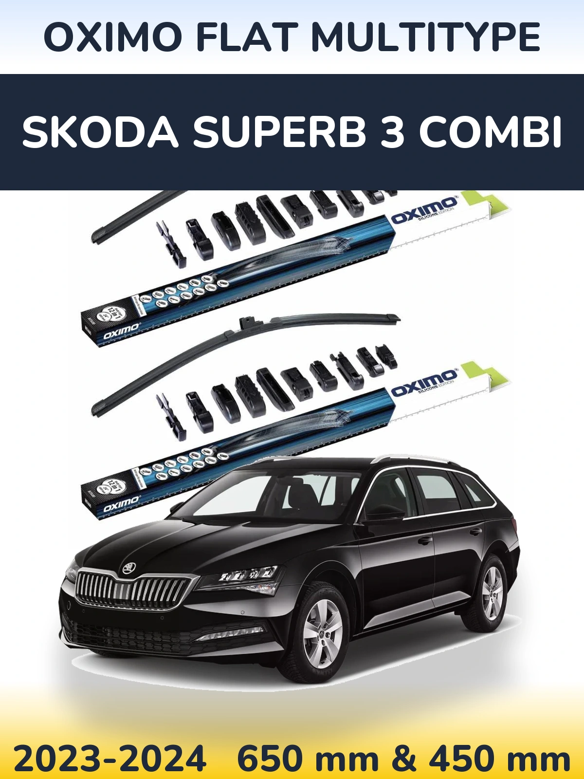Ștergătoare Oximo Flat MultiTipe pentru Skoda Superb 3 Combi