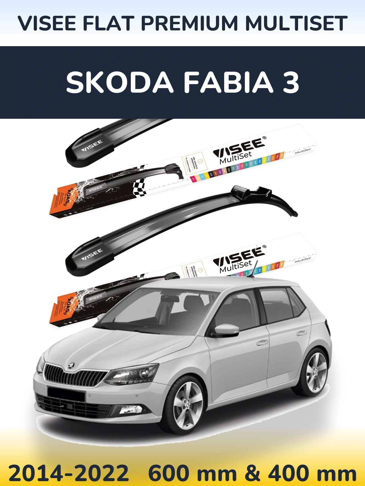Ștergătoare VISEE FLAT PREMIUM MultiSet pentru Skoda Fabia 3