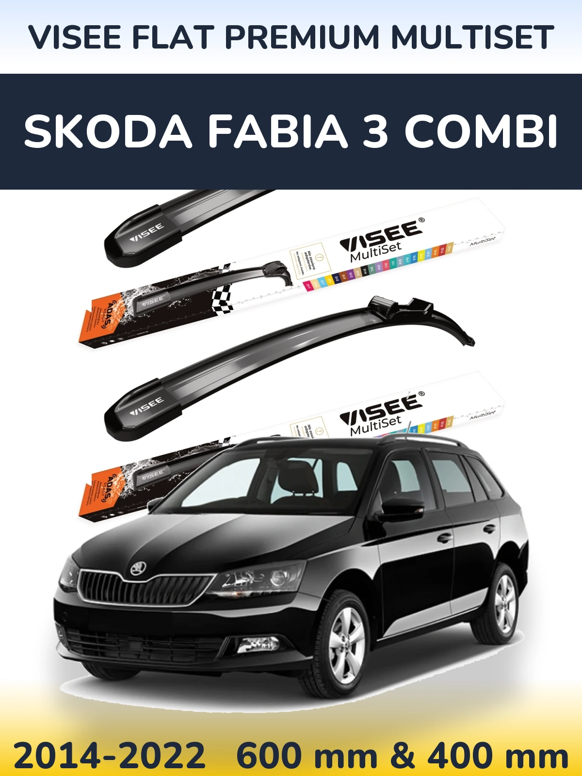 Ștergătoare VISEE FLAT PREMIUM MultiSet pentru Skoda Fabia 3 Combi