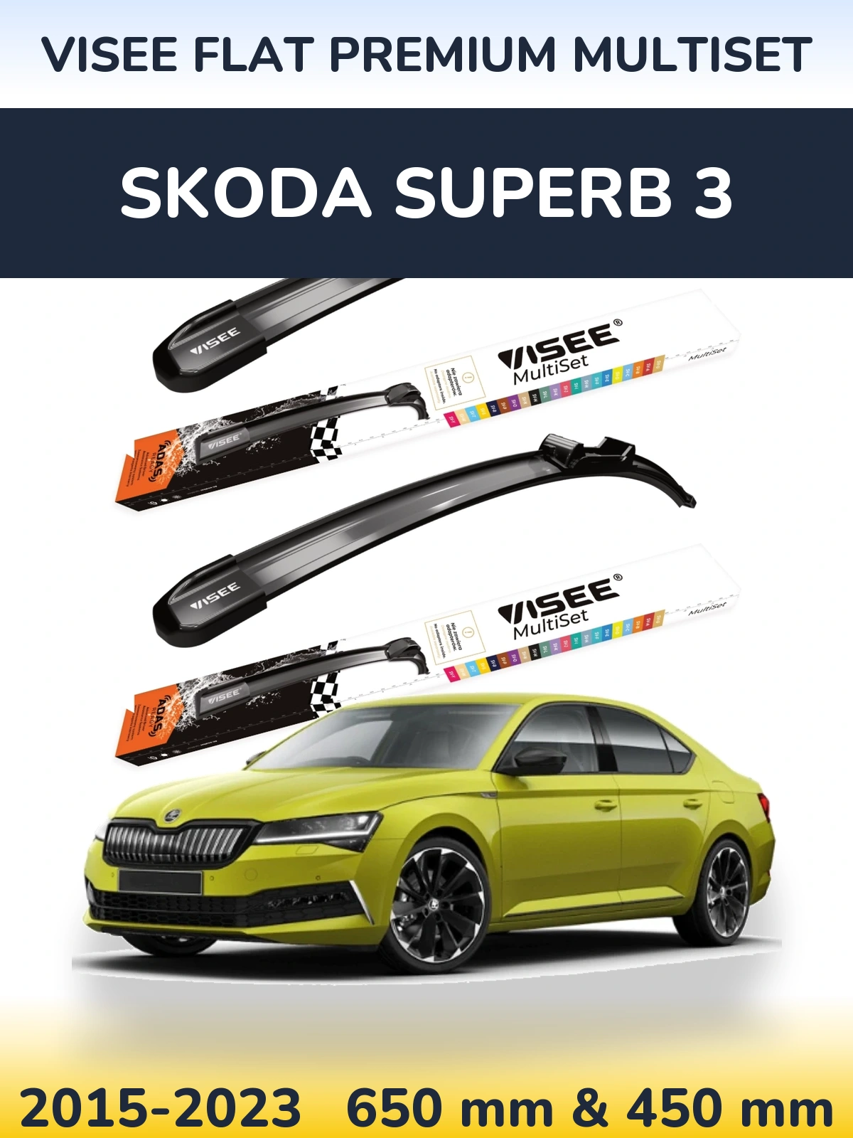 Ștergătoare VISEE FLAT PREMIUM MultiSet pentru Skoda Superb 3
