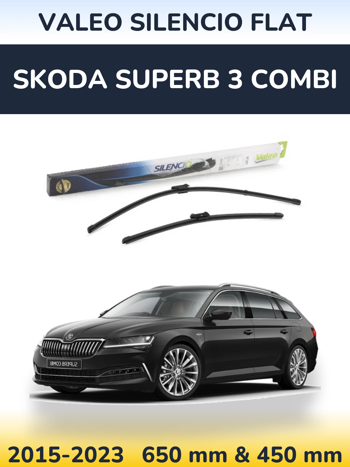 Ștergătoare Valeo Silencio Flat pentru Skoda Superb 3 Combi