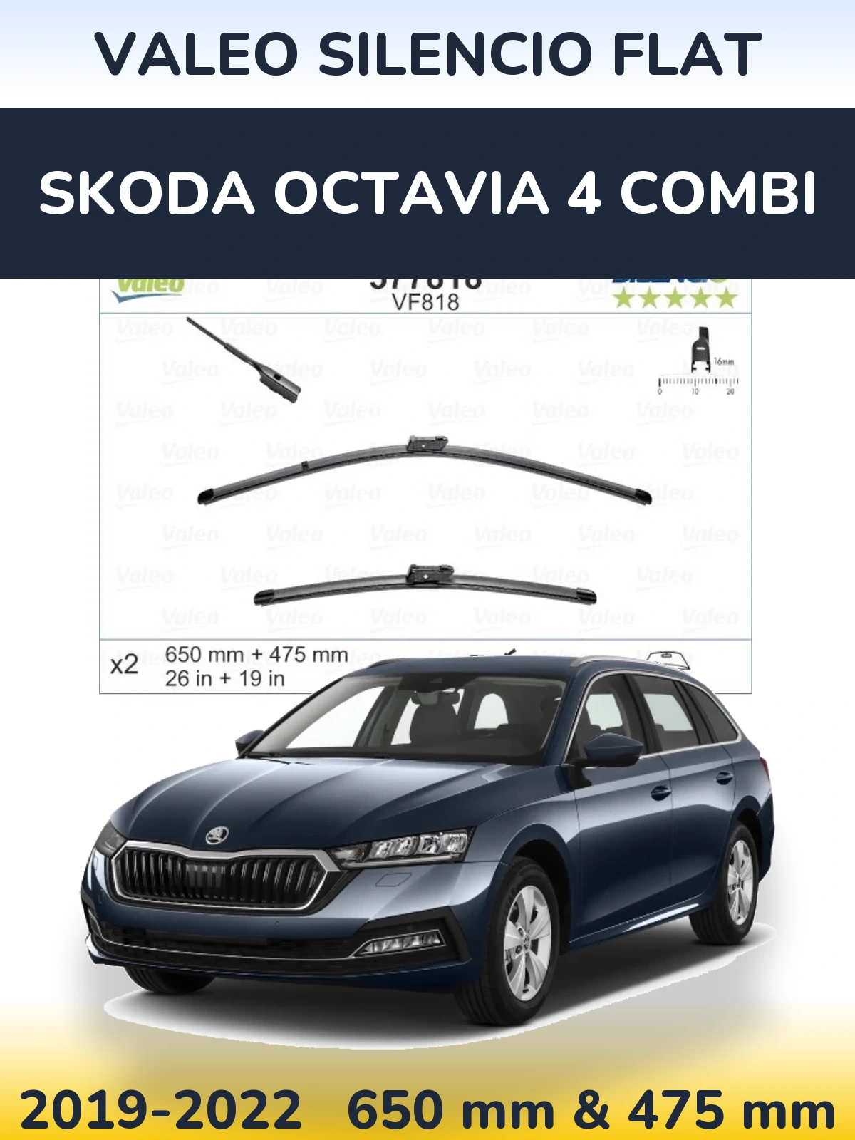Ștergătoare Valeo Silencio Flat pentru Skoda Octavia 4 Combi