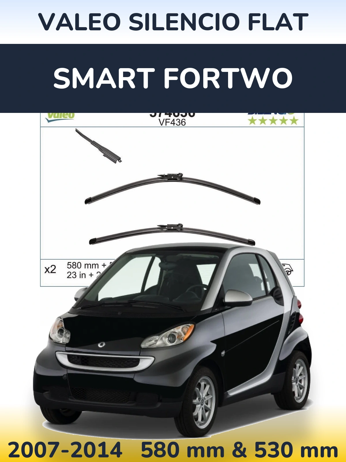 Ștergătoare Valeo Silencio Flat pentru Smart Fortwo